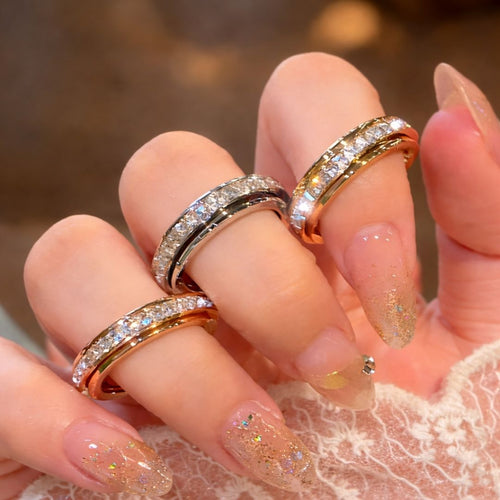 Anti Stress Ring mit Zirkonia Steinen