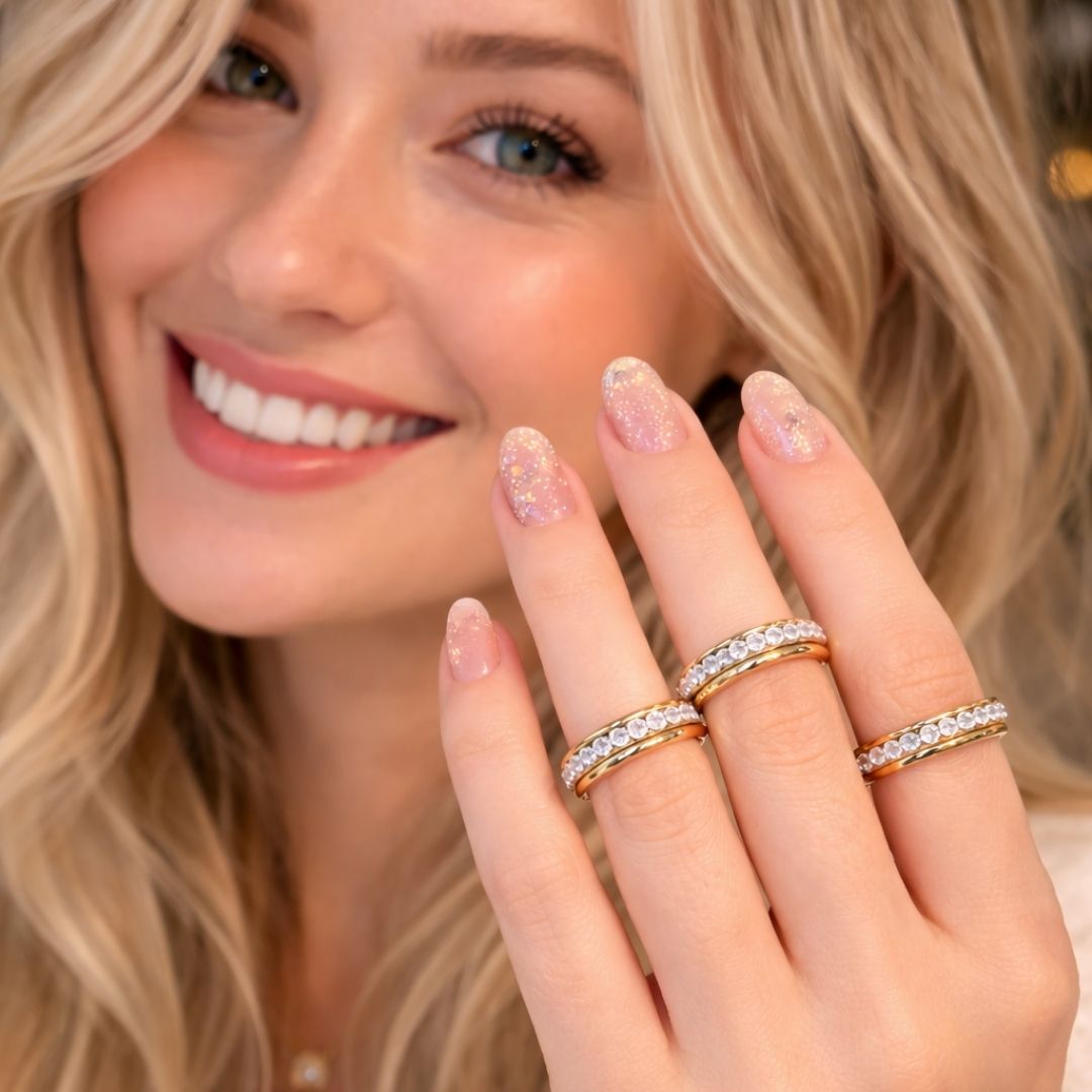 Anti Stress Ring mit Zirkonia Steinen
