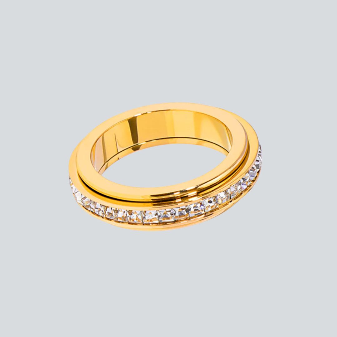 Anti Stress Ring mit Zirkonia Steinen