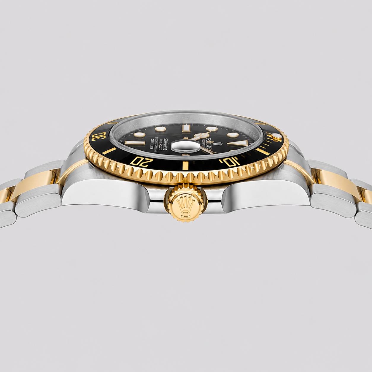 Rolex Submariner Date, Schwarzes Ziffernblatt Silber Gelbgold 41MM