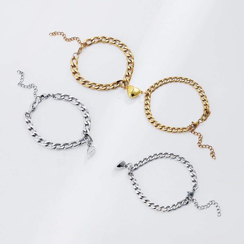 BOND-VIBE Armband - Magnetisches Herz Set